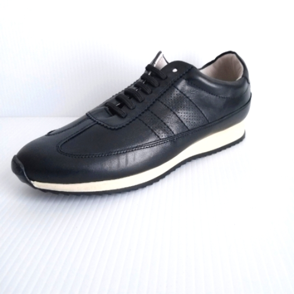 Zara Leather Sneakers Black Cream EU 39 US 8 NWT